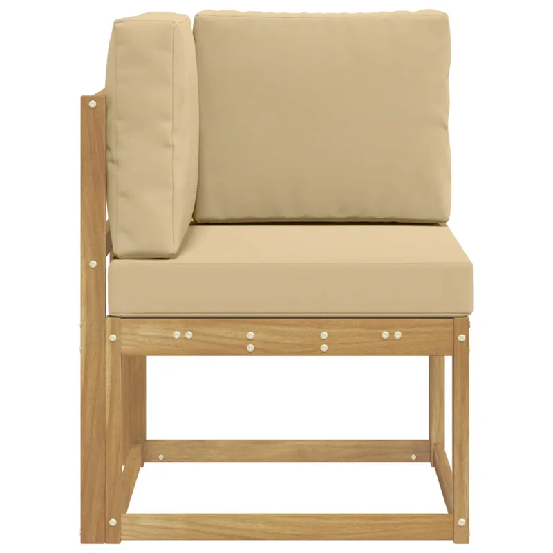 Lauko kampinė sofa Kietos akacijos mediena Balta