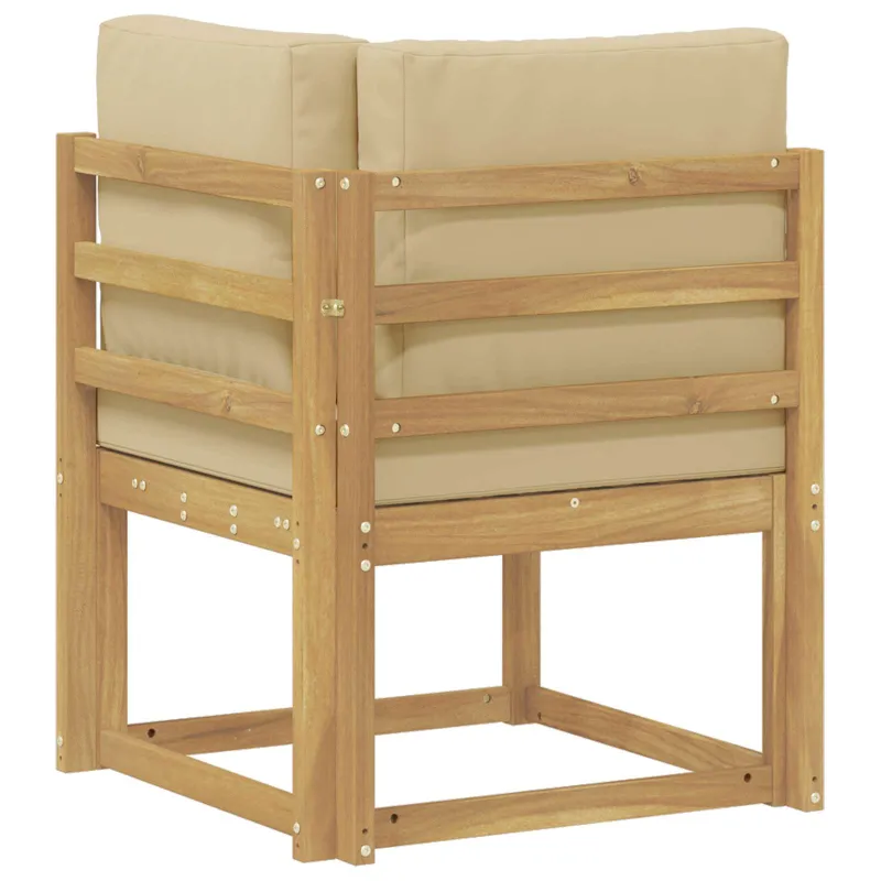 Lauko kampinė sofa Kietos akacijos mediena Balta