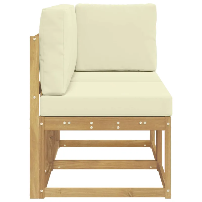 Lauko vidurinė ir kampinė sofa su pagalve 2 Vienetas Balta