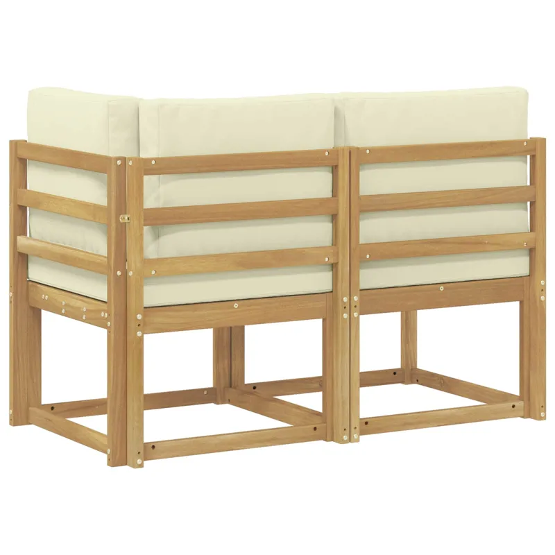 Lauko vidurinė ir kampinė sofa su pagalve 2 Vienetas Balta