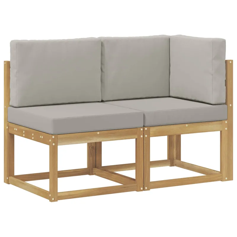 Lauko vidurinė ir kampinė sofa su pagalve 2 Vienetas Balta