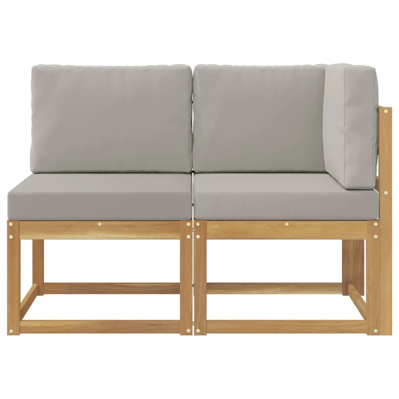 Lauko vidurinė ir kampinė sofa su pagalve 2 Vienetas Balta