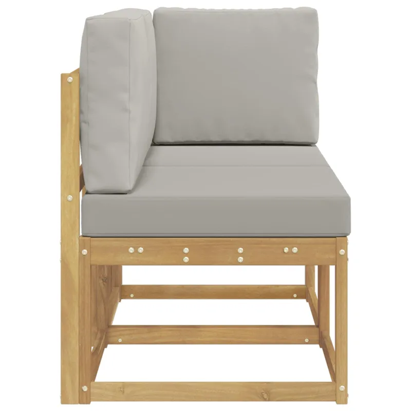 Lauko vidurinė ir kampinė sofa su pagalve 2 Vienetas Balta
