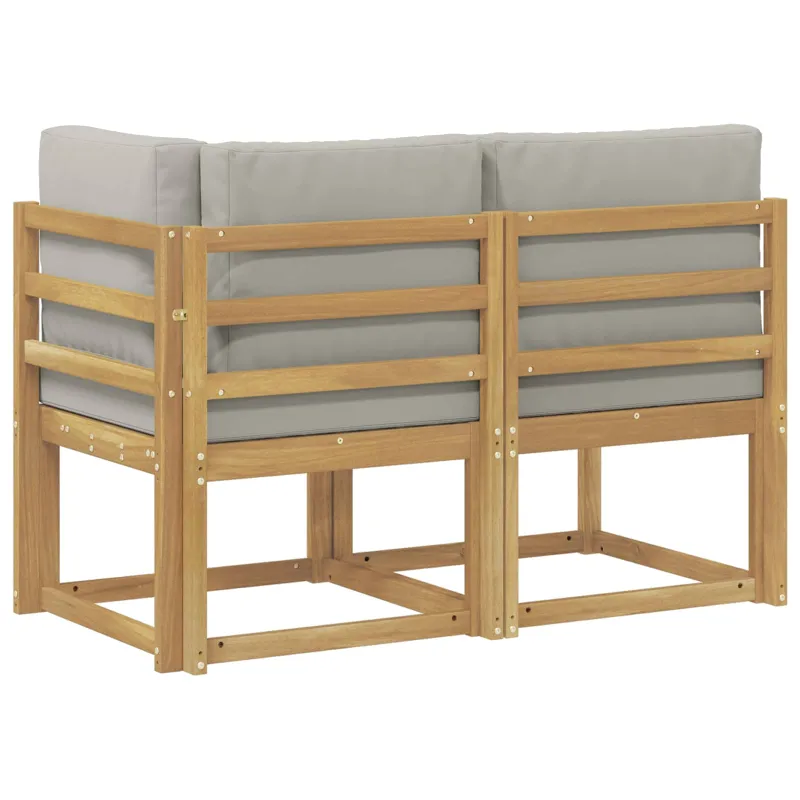 Lauko vidurinė ir kampinė sofa su pagalve 2 Vienetas Balta