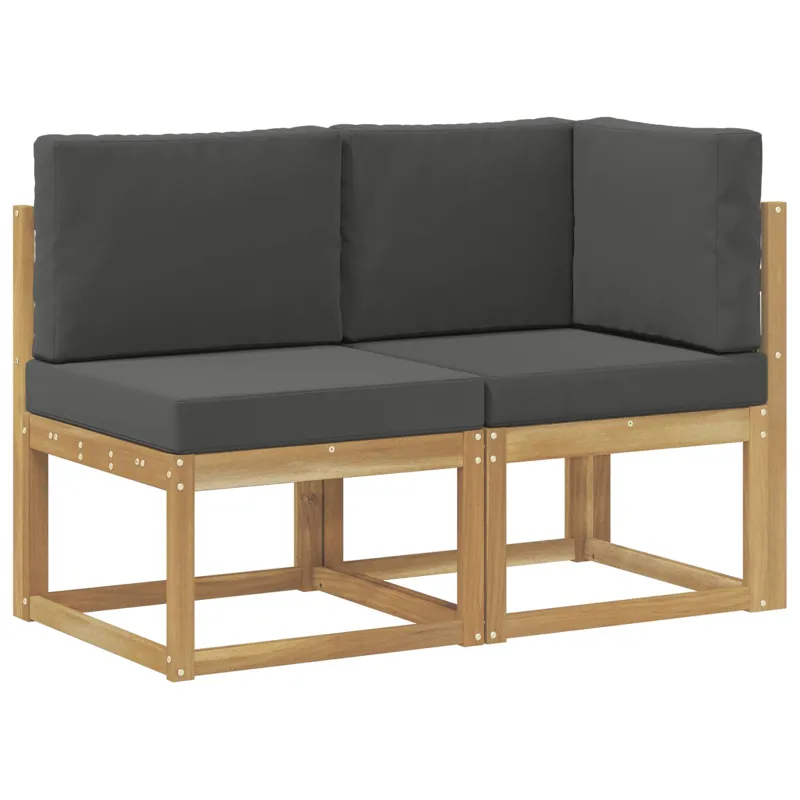 Lauko vidurinė ir kampinė sofa su pagalve 2 Vienetas Balta