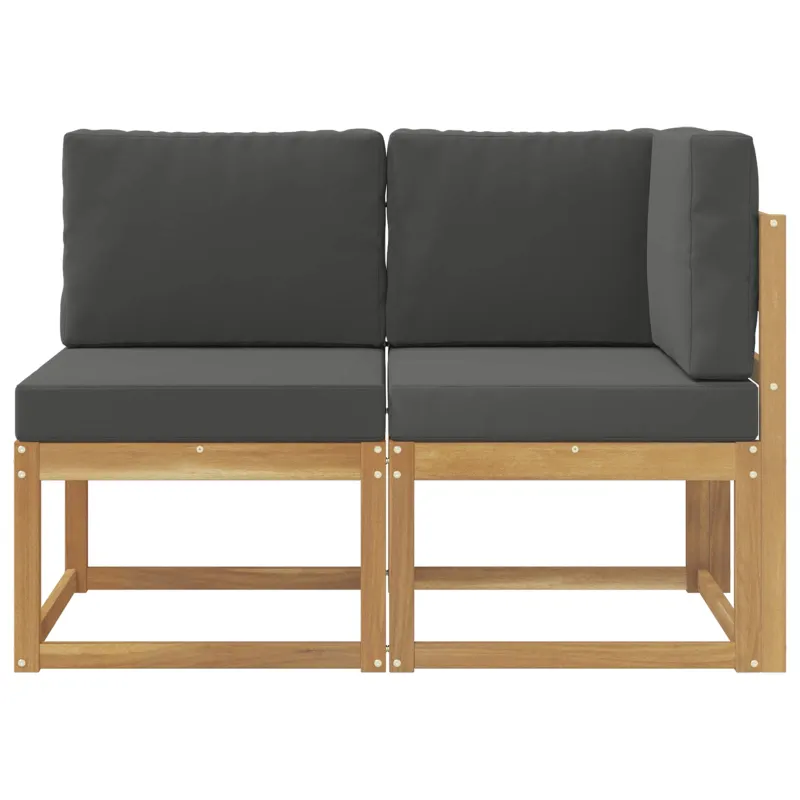 Lauko vidurinė ir kampinė sofa su pagalve 2 Vienetas Balta