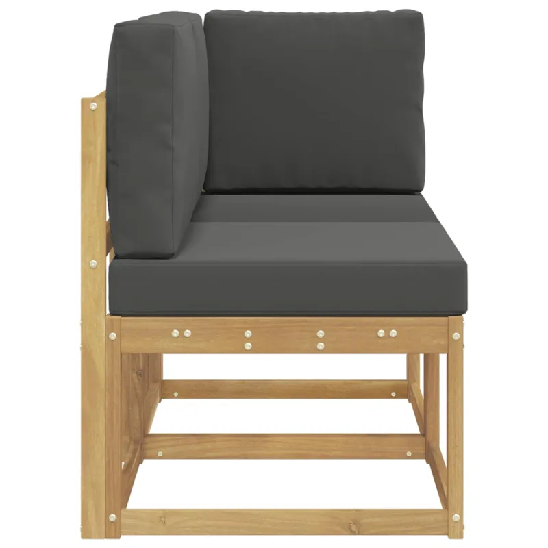 Lauko vidurinė ir kampinė sofa su pagalve 2 Vienetas Balta