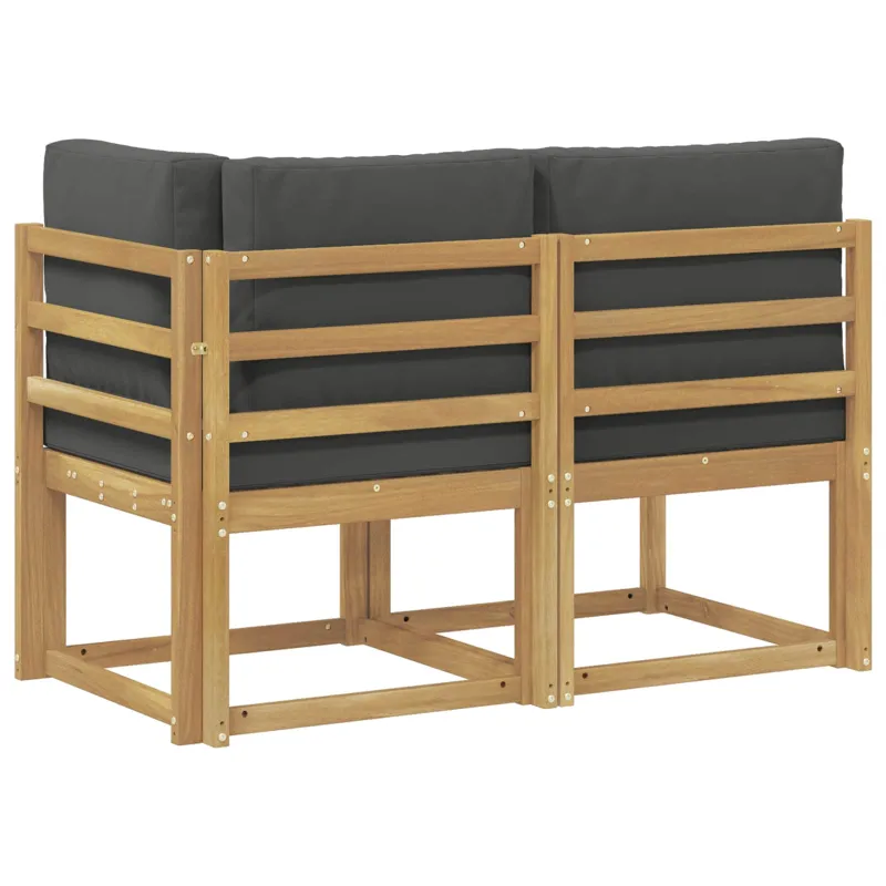 Lauko vidurinė ir kampinė sofa su pagalve 2 Vienetas Balta