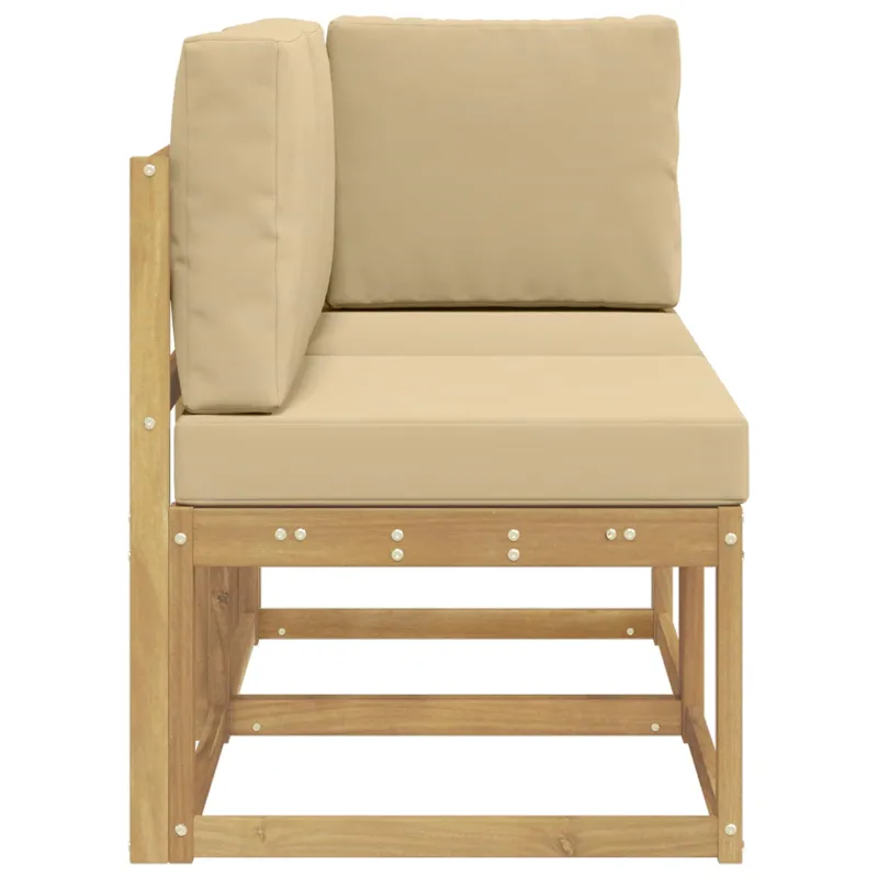 Lauko vidurinė ir kampinė sofa su pagalve 2 Vienetas Balta