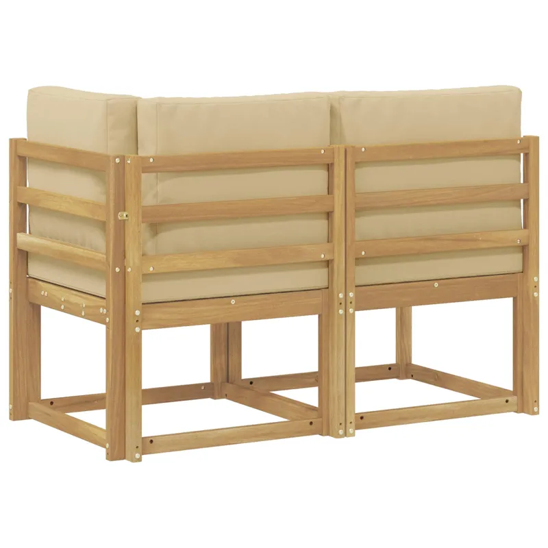 Lauko vidurinė ir kampinė sofa su pagalve 2 Vienetas Balta