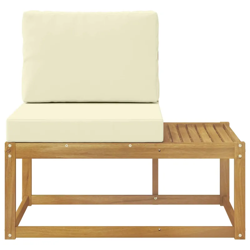 Lauko galinė sofa Balta 91 x 63 x 73 cm Kietos akacijos mediena