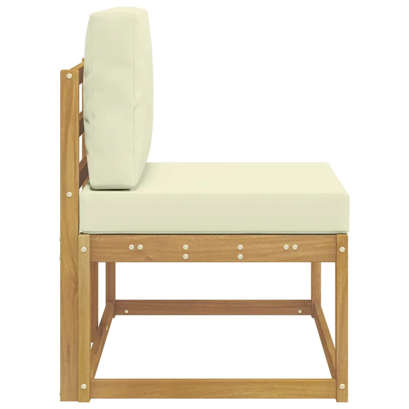 Lauko galinė sofa Balta 91 x 63 x 73 cm Kietos akacijos mediena