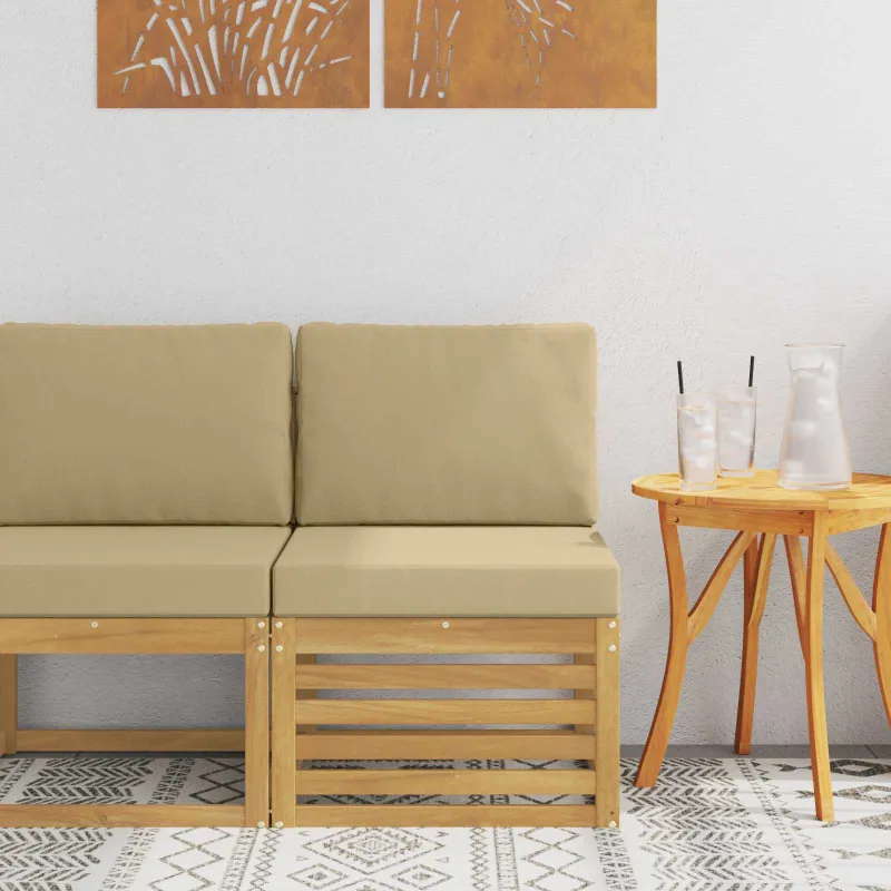 Lauko Vidurinis Sofa Kietos akacijos mediena Balta