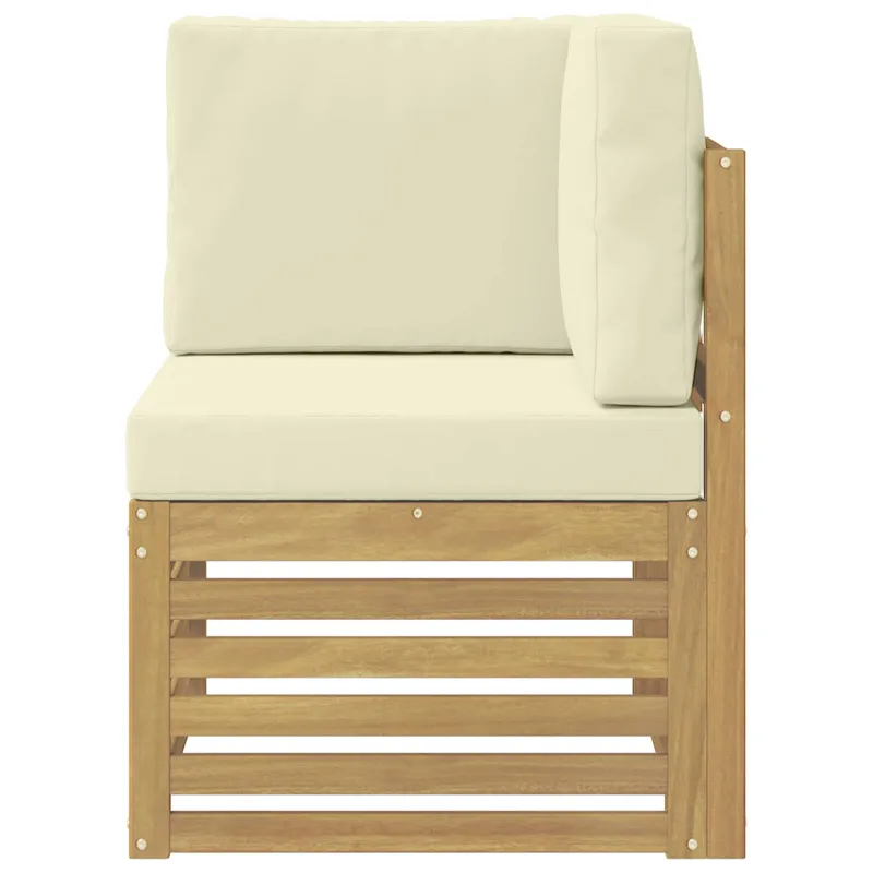 Lauko kampinė sofa Kietos akacijos mediena Balta