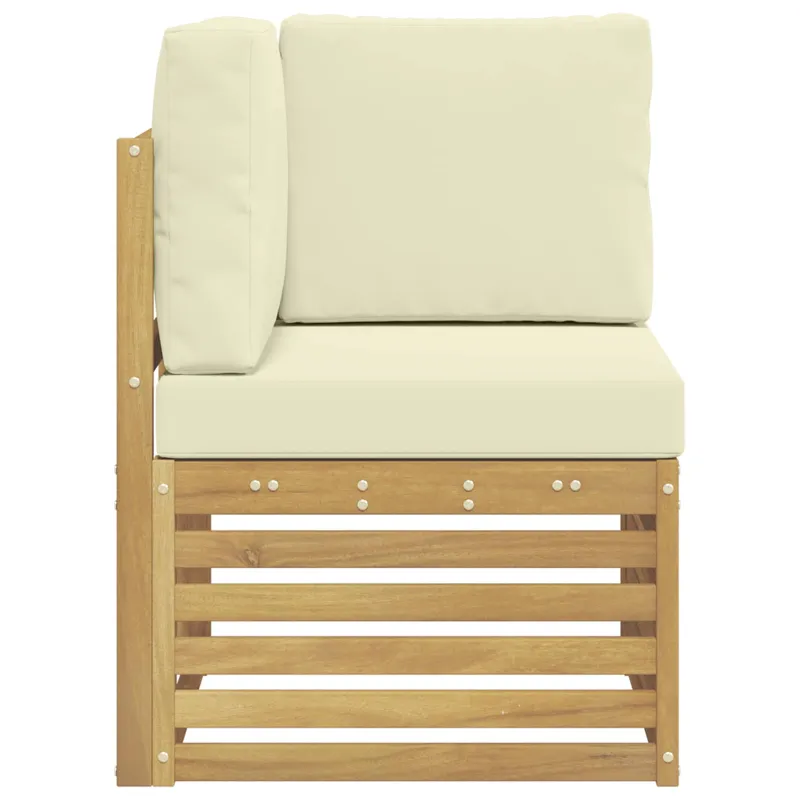 Lauko kampinė sofa Kietos akacijos mediena Balta