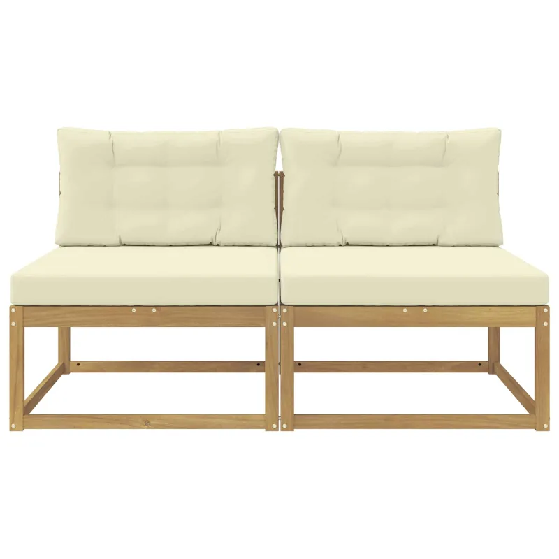 2 Vienetas Lauko Vidurinis Sofa Poliesteris Balta
