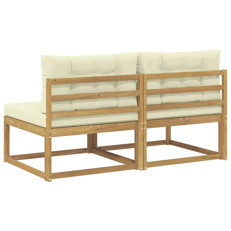 2 Vienetas Lauko Vidurinis Sofa Poliesteris Balta