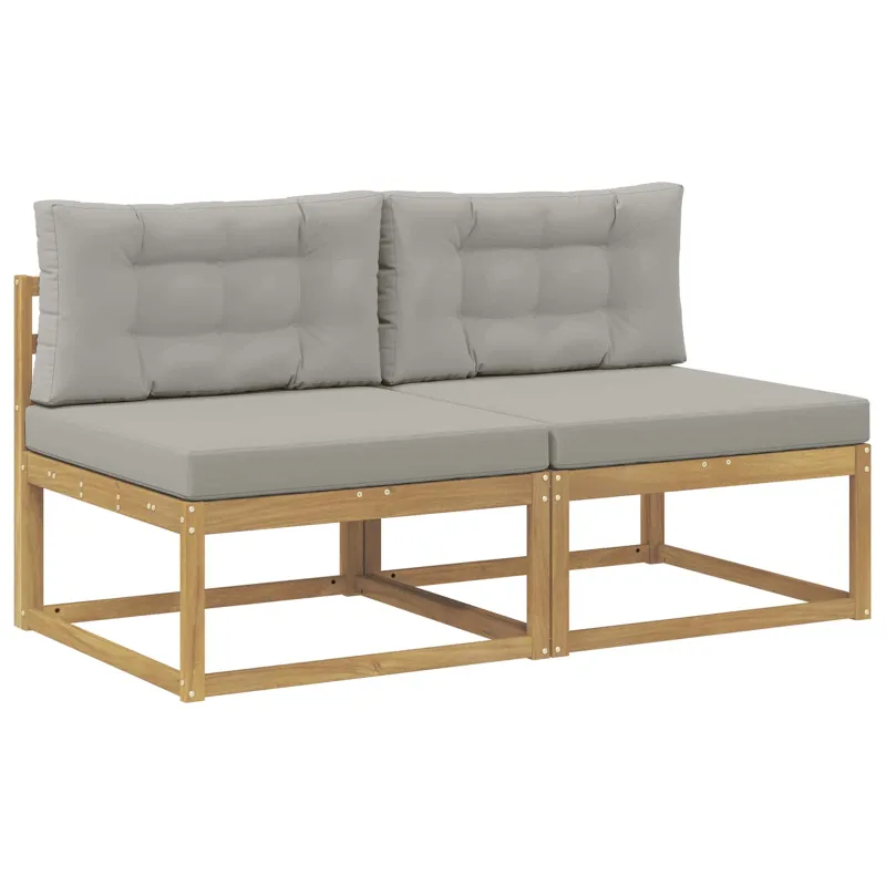 2 Vienetas Lauko Vidurinis Sofa Poliesteris Balta