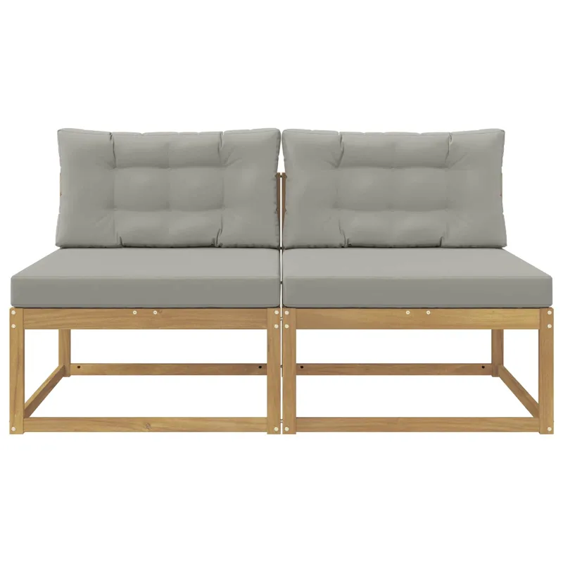 2 Vienetas Lauko Vidurinis Sofa Poliesteris Balta