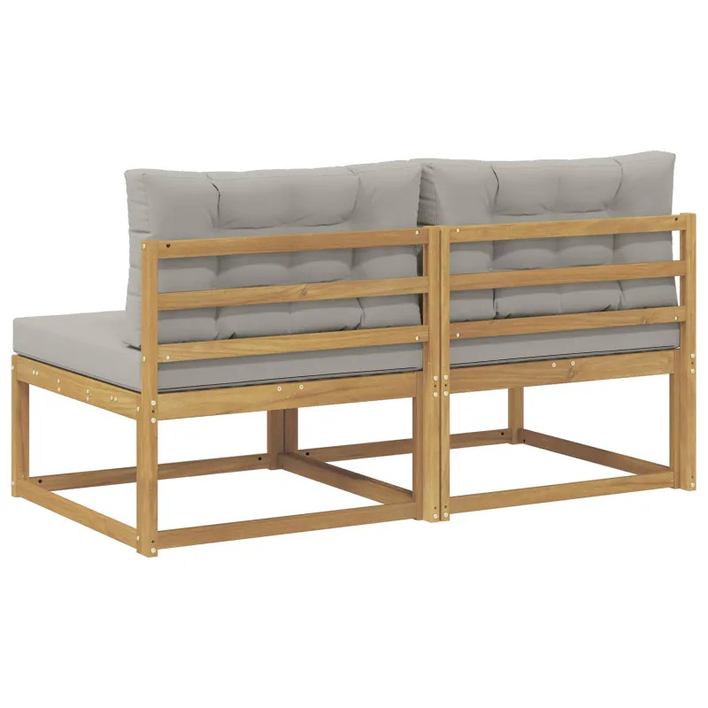 2 Vienetas Lauko Vidurinis Sofa Poliesteris Balta