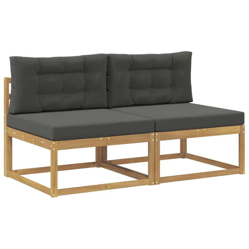 2 Vienetas Lauko Vidurinis Sofa Poliesteris Balta