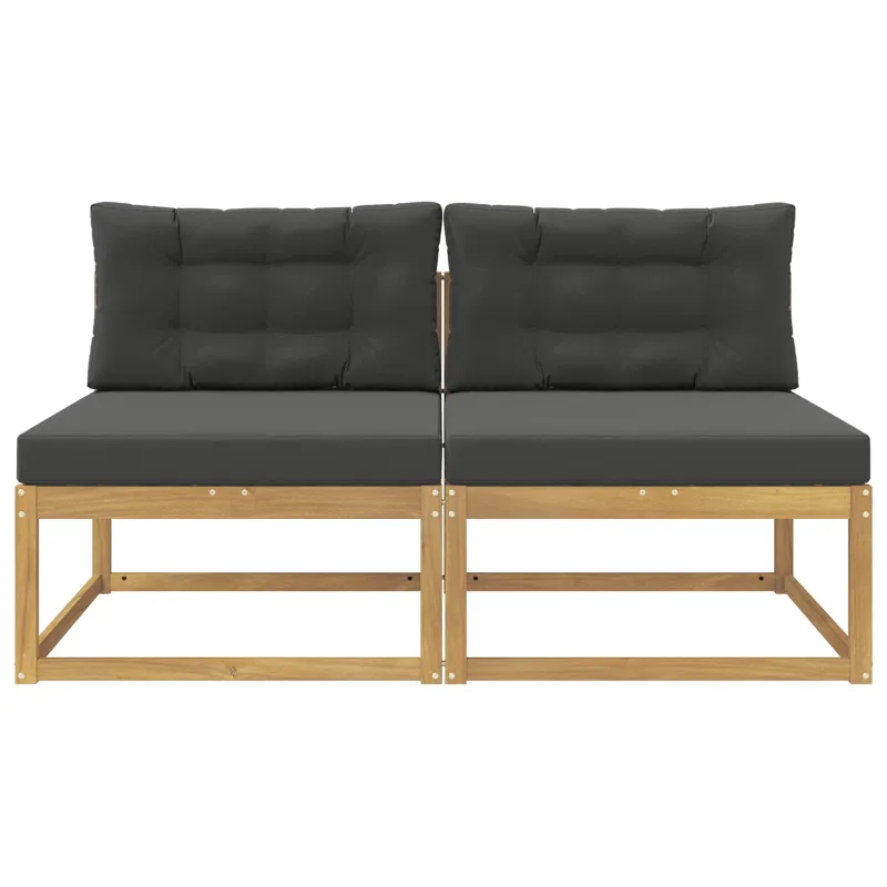 2 Vienetas Lauko Vidurinis Sofa Poliesteris Balta