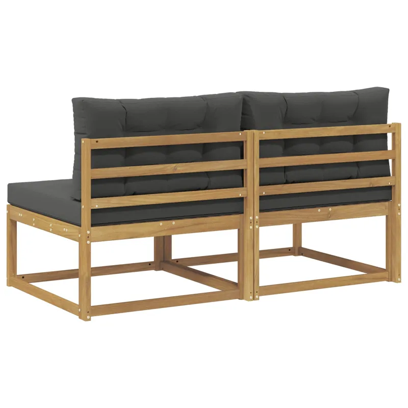 2 Vienetas Lauko Vidurinis Sofa Poliesteris Balta