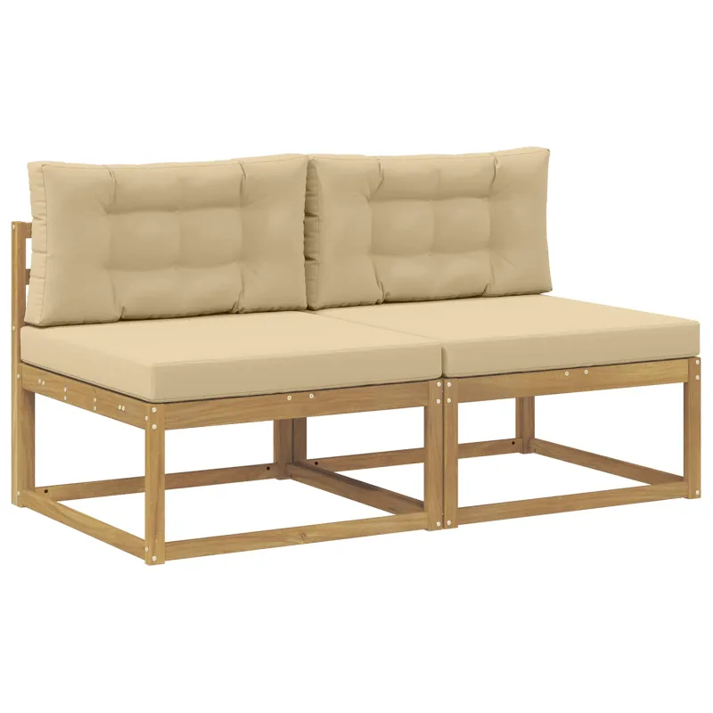 2 Vienetas Lauko Vidurinis Sofa Poliesteris Balta