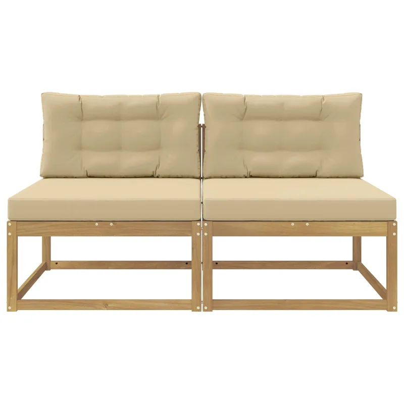 2 Vienetas Lauko Vidurinis Sofa Poliesteris Balta