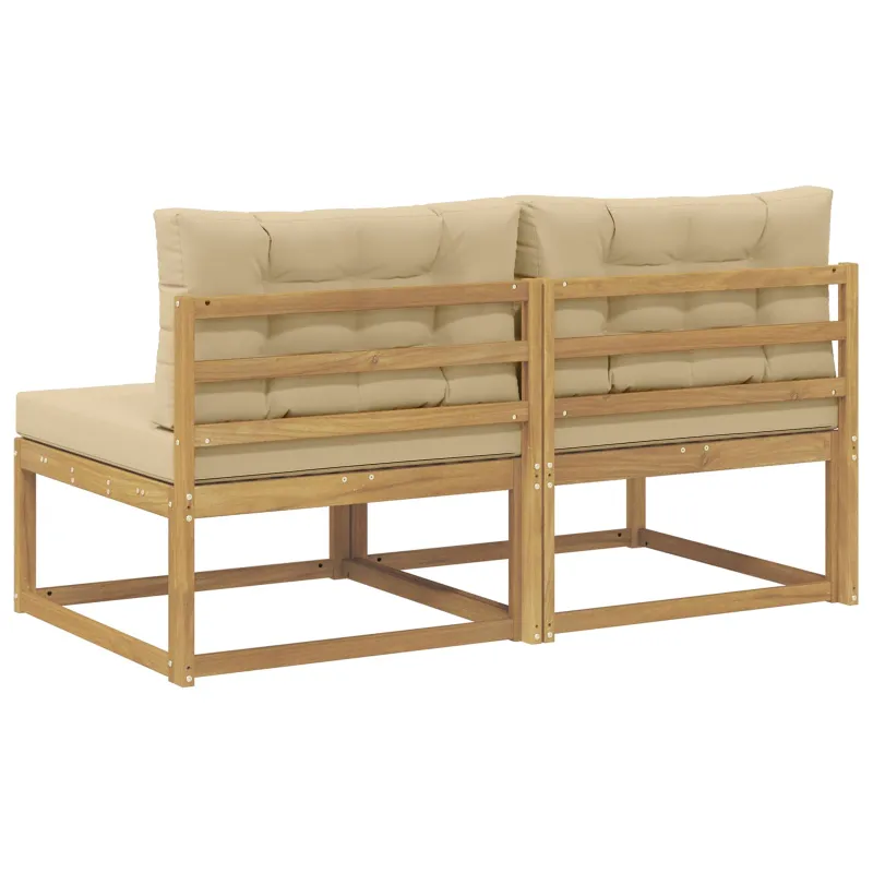 2 Vienetas Lauko Vidurinis Sofa Poliesteris Balta