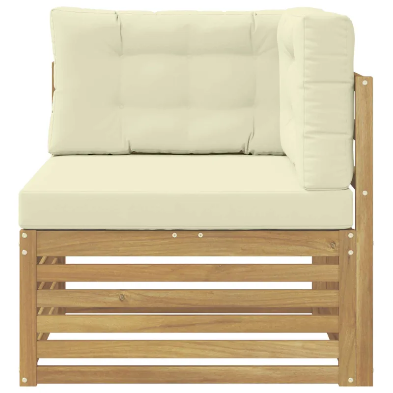 Lauko kampinė sofa Kietos akacijos mediena Balta