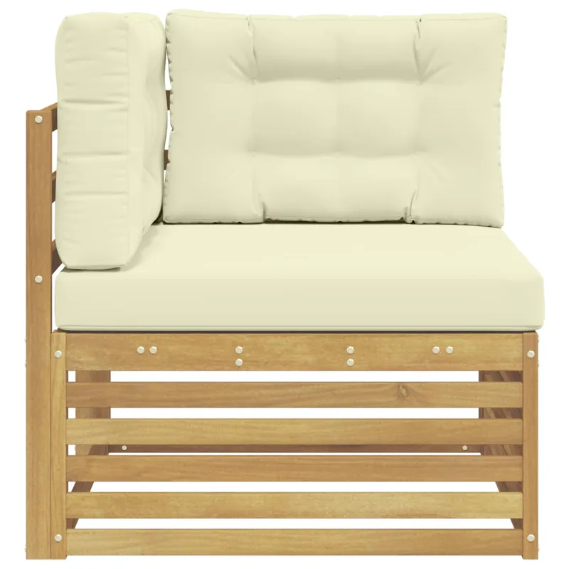 Lauko kampinė sofa Kietos akacijos mediena Balta