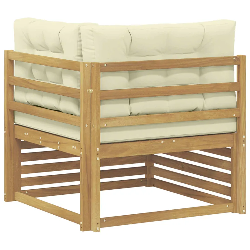 Lauko kampinė sofa Kietos akacijos mediena Balta
