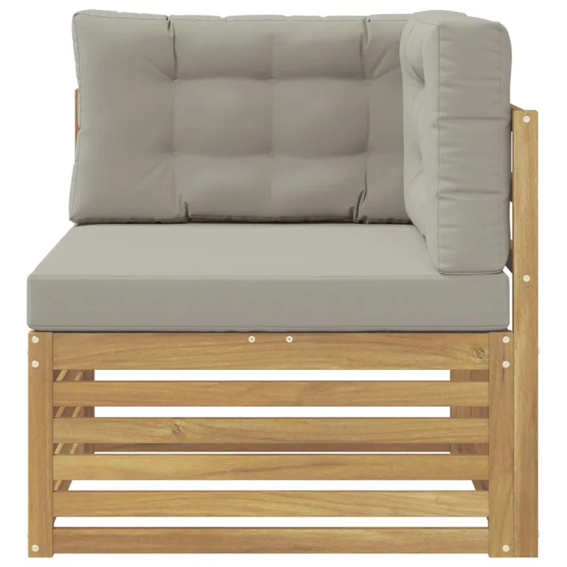 Lauko kampinė sofa Kietos akacijos mediena Balta
