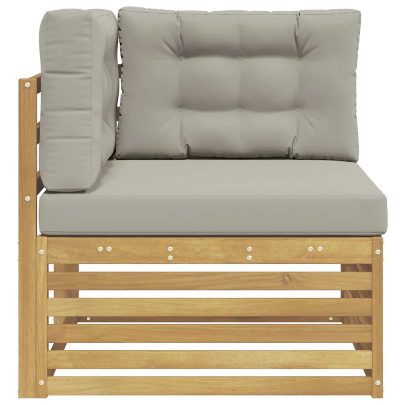 Lauko kampinė sofa Kietos akacijos mediena Balta