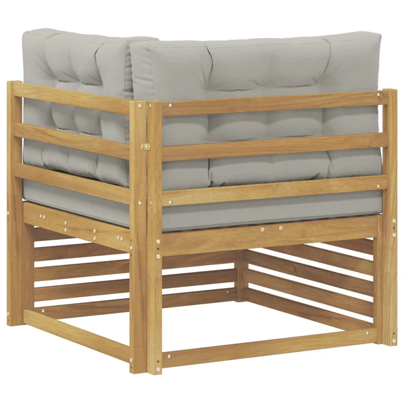 Lauko kampinė sofa Kietos akacijos mediena Balta