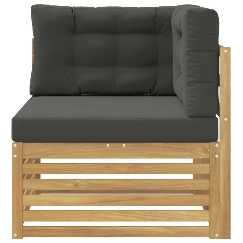 Lauko kampinė sofa Kietos akacijos mediena Balta
