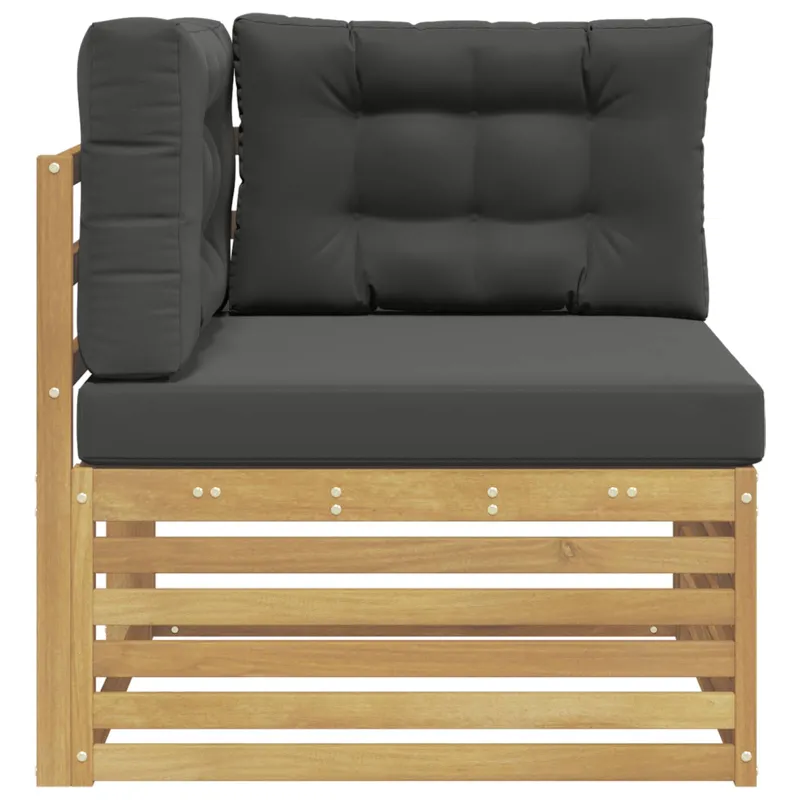 Lauko kampinė sofa Kietos akacijos mediena Balta