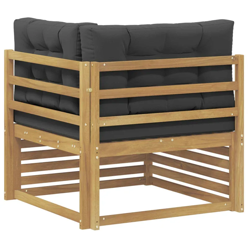 Lauko kampinė sofa Kietos akacijos mediena Balta