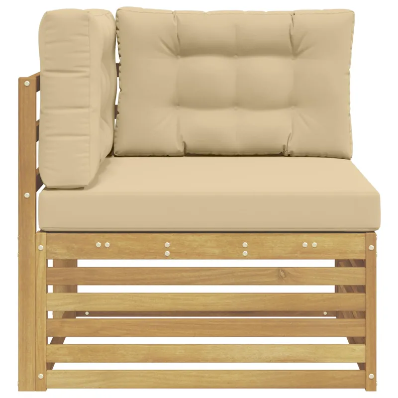 Lauko kampinė sofa Kietos akacijos mediena Balta