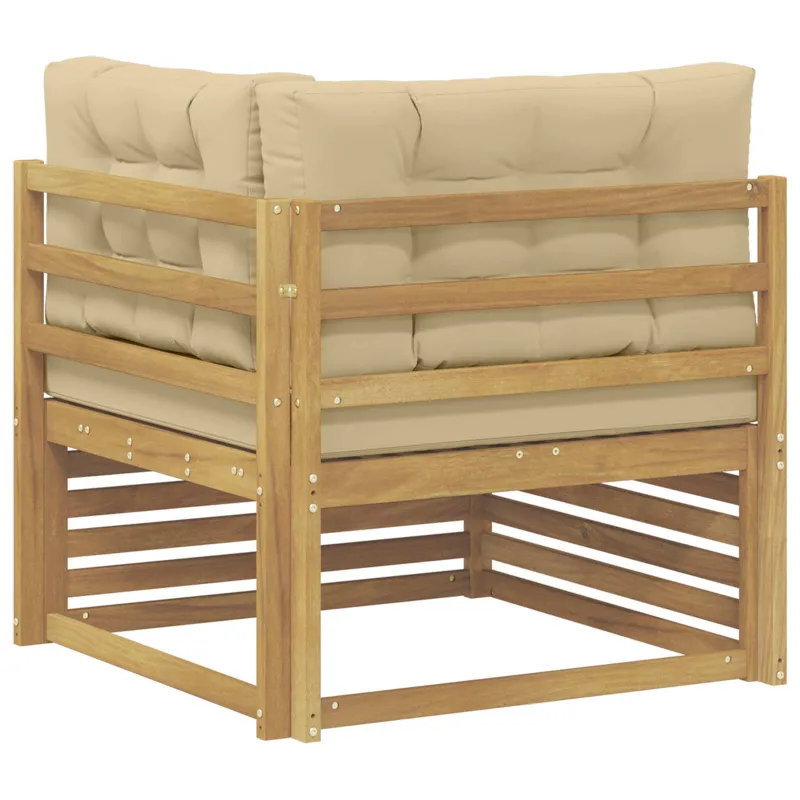 Lauko kampinė sofa Kietos akacijos mediena Balta