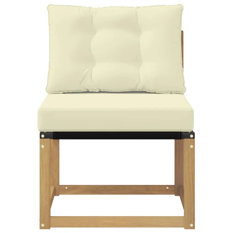 Lauko Vidurinis Sofa Kietas akacijos medis ir tekstilenas Balta
