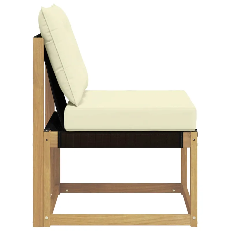 Lauko Vidurinis Sofa Kietas akacijos medis ir tekstilenas Balta