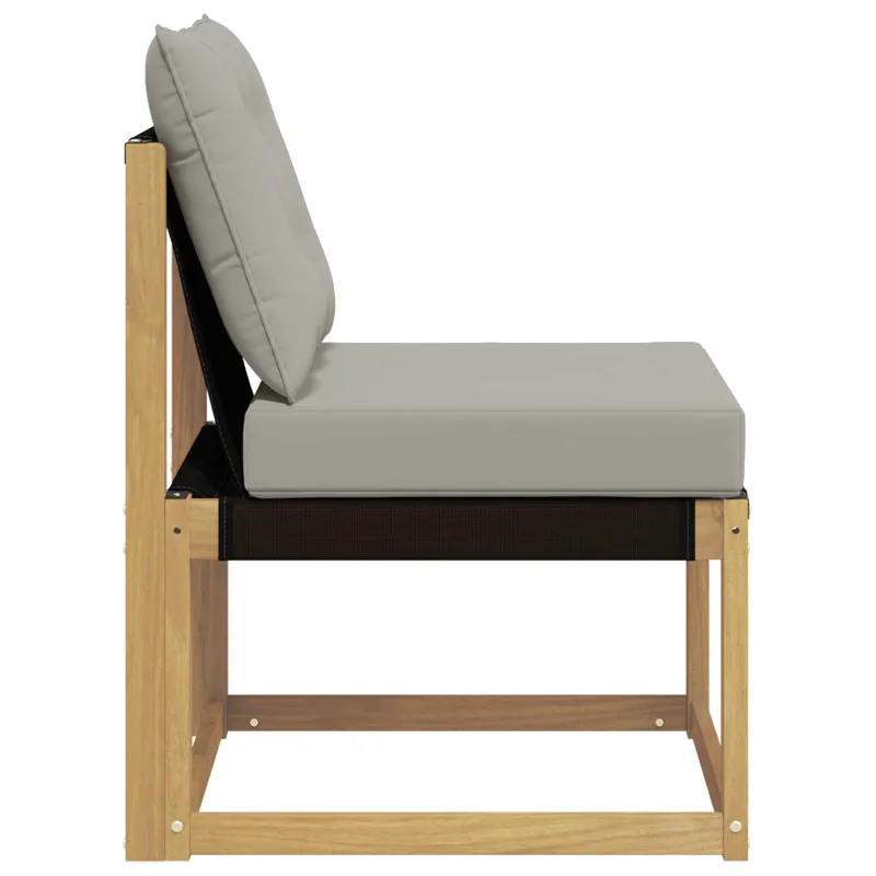 Lauko Vidurinis Sofa Kietas akacijos medis ir tekstilenas Balta