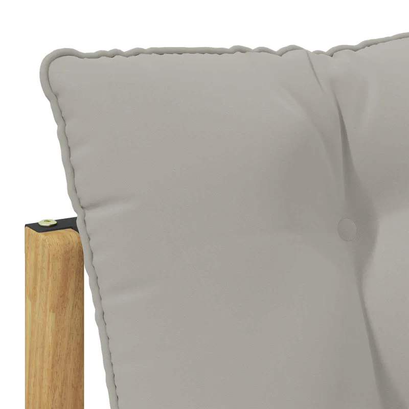 Lauko Vidurinis Sofa Kietas akacijos medis ir tekstilenas Balta