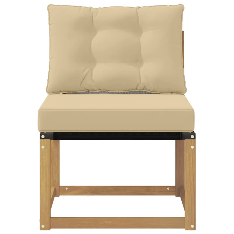 Lauko Vidurinis Sofa Kietas akacijos medis ir tekstilenas Balta