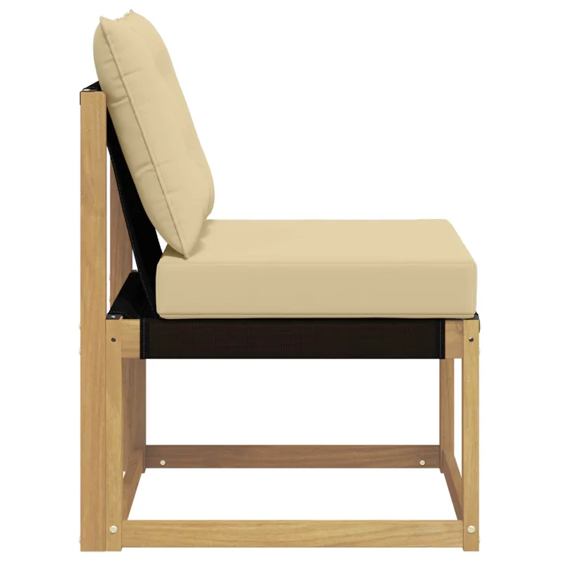Lauko Vidurinis Sofa Kietas akacijos medis ir tekstilenas Balta