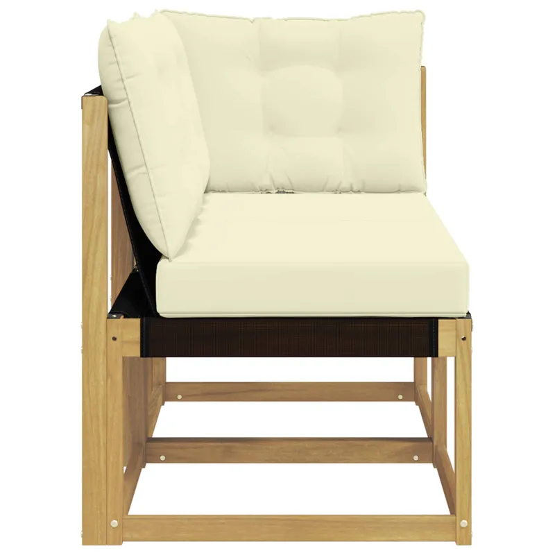 Lauko vidurinė ir kampinė sofa su pagalve 2 Vienetas Balta