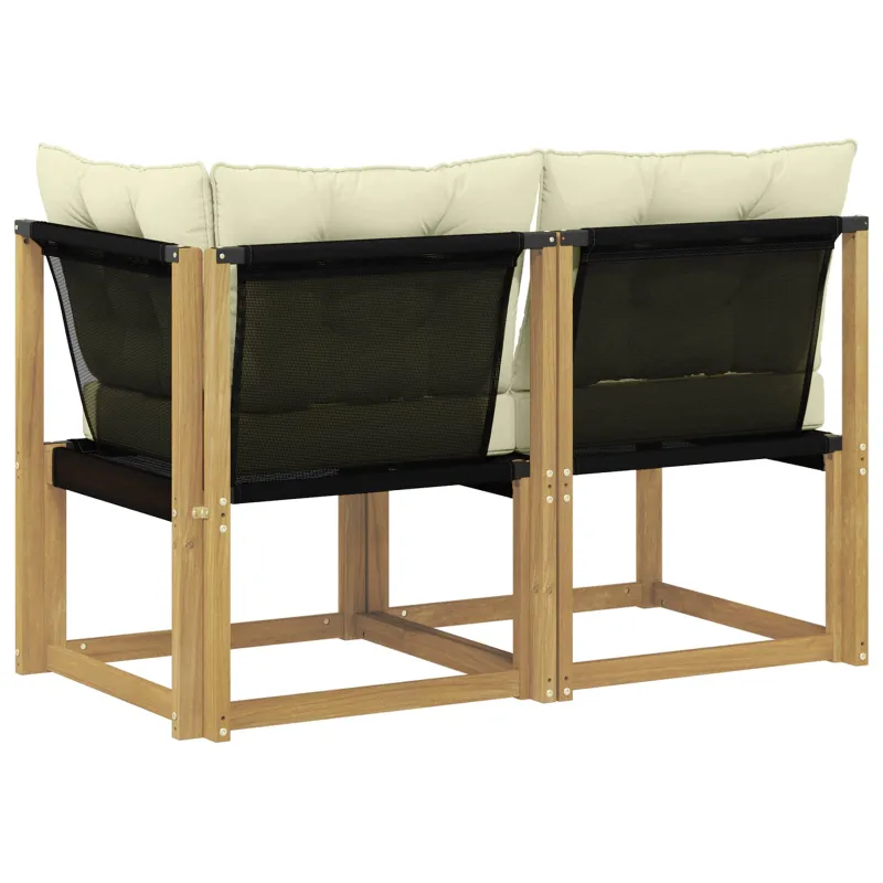 Lauko vidurinė ir kampinė sofa su pagalve 2 Vienetas Balta