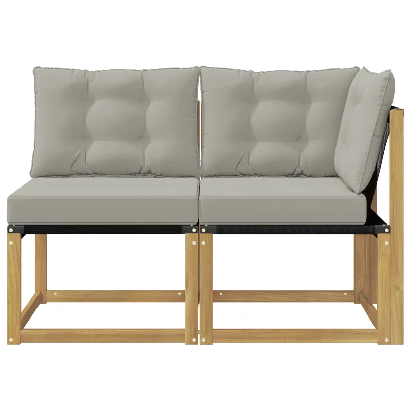 Lauko vidurinė ir kampinė sofa su pagalve 2 Vienetas Balta